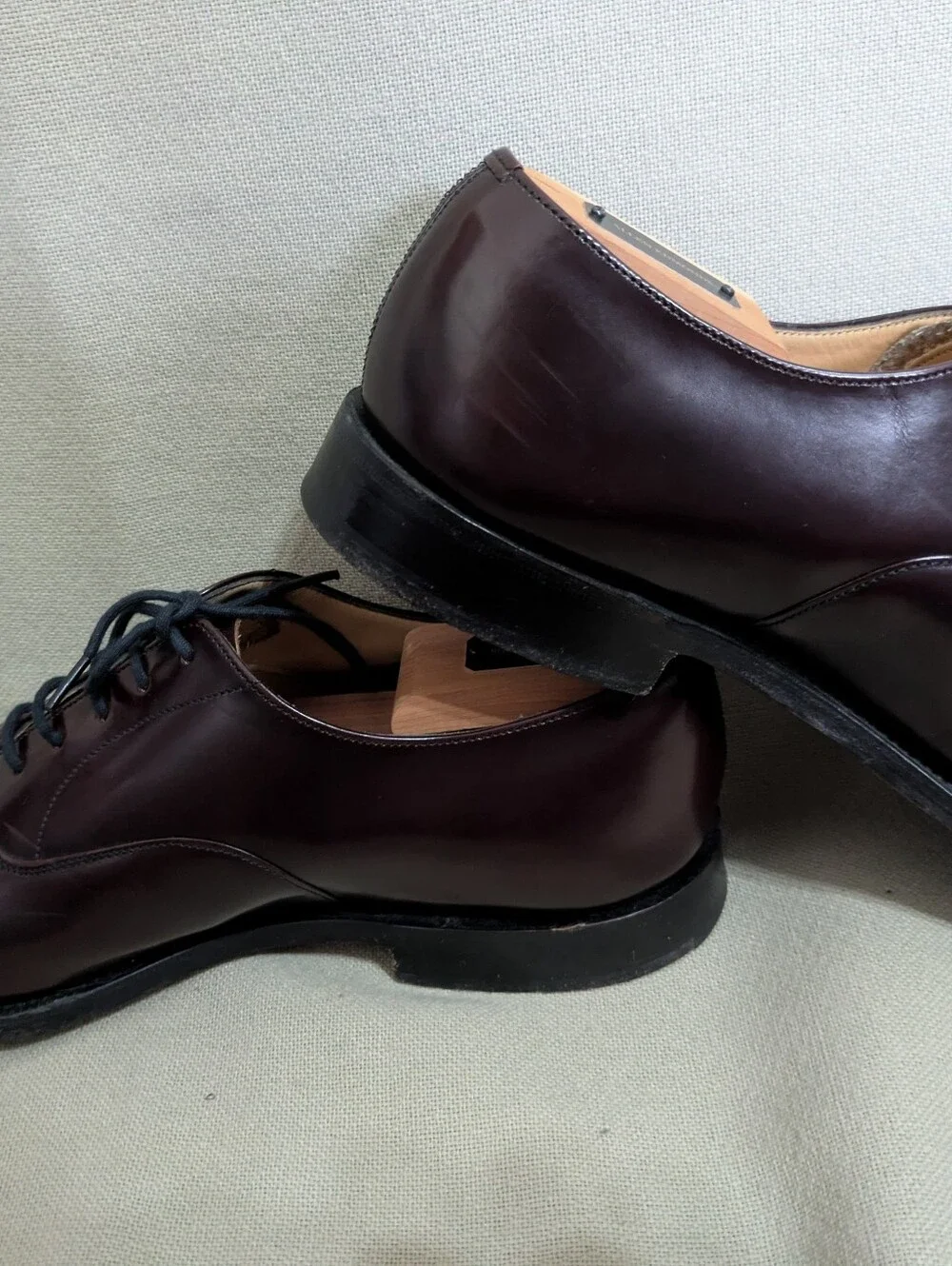Church’s Custom Grade Burgundy Oxfords Two Cap  Size 6.5 UK 7.5 US Dress Shoe